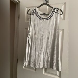 Banana Republic Gray Sleeveless Top with Black Detailing XL